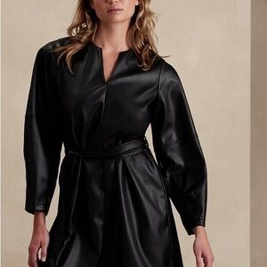Banana Republic VEGAN LEATHER MINI DRESS black size Medium